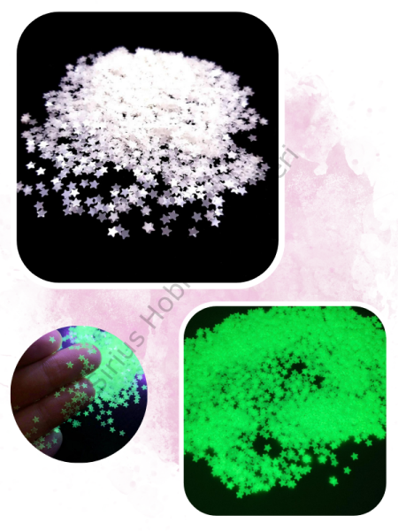 Glow in The Dark- Karanlıkta Parlayan 3mm Yıldız 2 gr