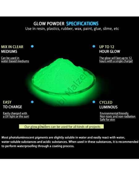 Epoksi Reçine Glow İn The Dark Karanlıkta Parlayan Pigment Fosfor Blue Green 5 gr