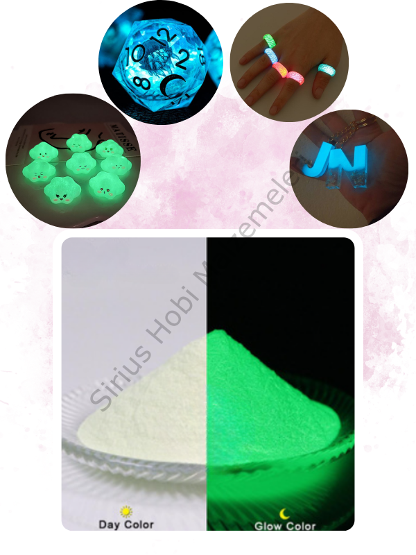 Epoksi Reçine Glow İn The Dark Karanlıkta Parlayan Pigment Fosfor Yellow Green 5 gr
