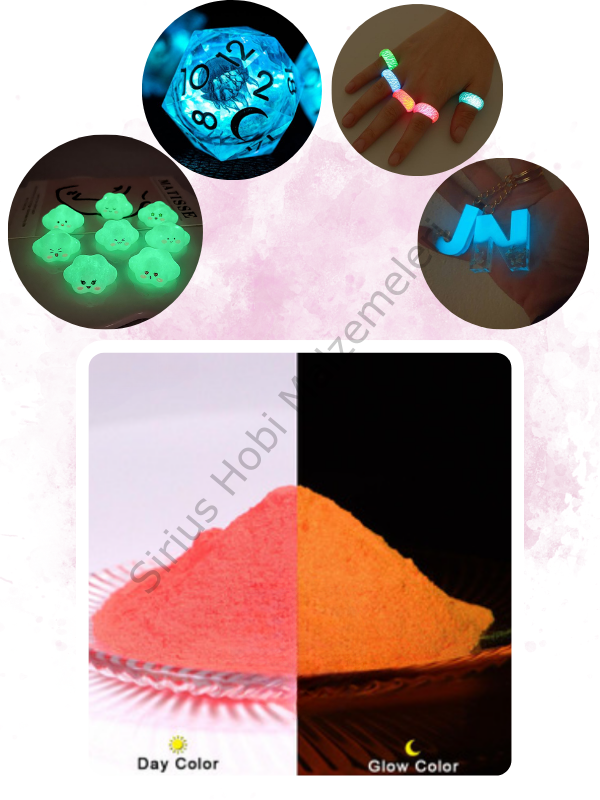 Epoksi Reçine Glow İn The Dark Karanlıkta Parlayan Pigment Fosfor Red 5 gr