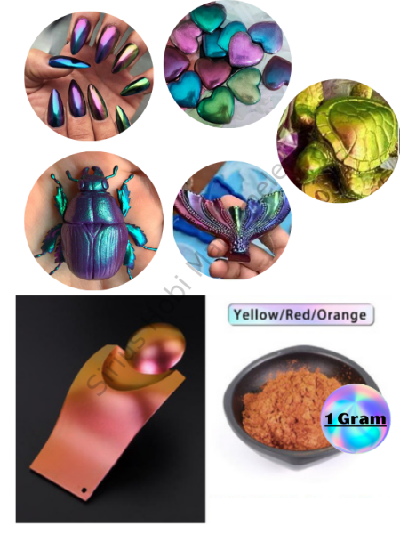 Chameleon Bukalemun Pigment Boya Yellow-Red-Orange 1 gr