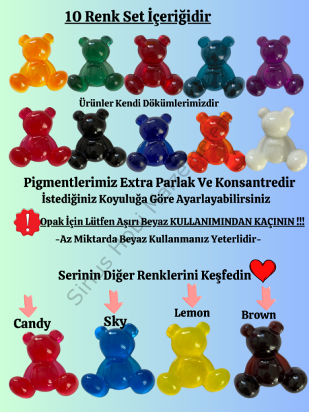 Sirius Epoksi Reçine  10 Renk  Transparan Konsantre Pigment Boya