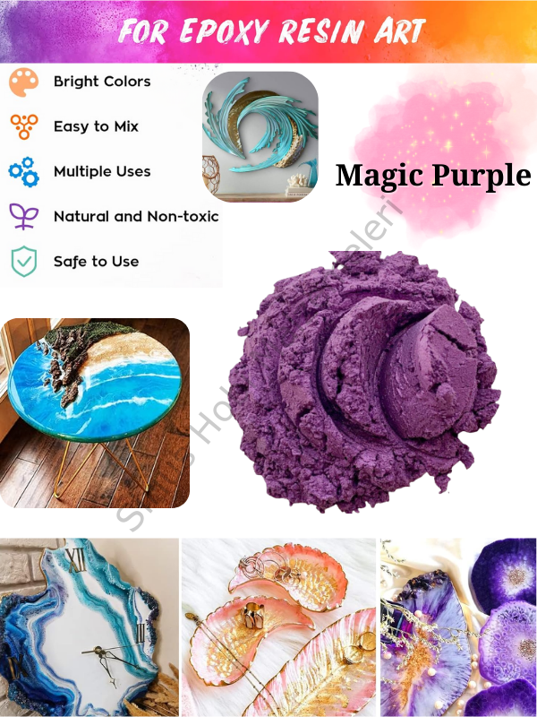Epoksi Reçine Mica Powder İnci Sedefli Pigment İnci Tozu 5 gr Magic Purple