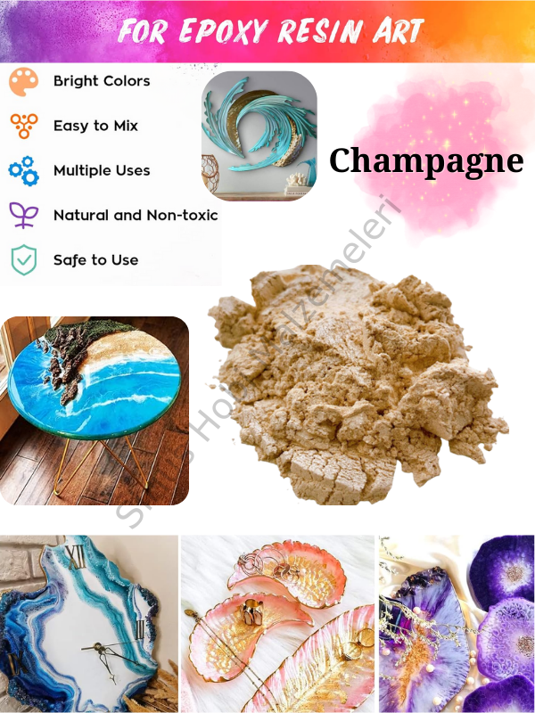 Epoksi Reçine Boyası Mica Powder İnci Sedefli Pigment İnci Tozu 5 gr Champagne