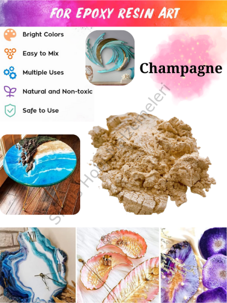 Epoksi Reçine Boyası Mica Powder İnci Sedefli Pigment İnci Tozu 5 gr Champagne