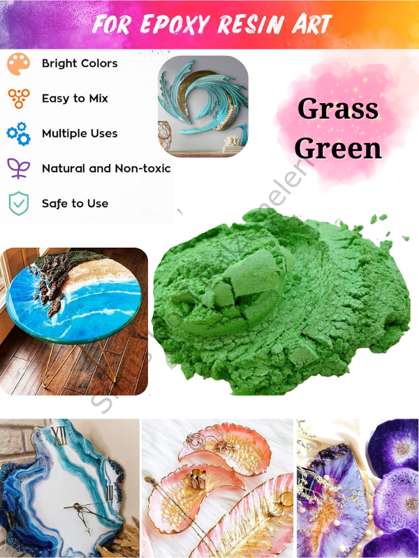 Epoksi Reçine Boyası Mica Powder İnci Sedefli Pigment İnci Tozu 5 gr  Grass Green