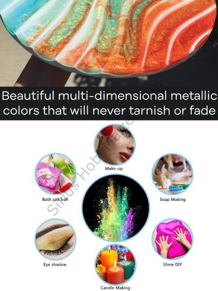 Epoksi Reçine Mica Powder İnci Sedefli Pigment Boya Seti İnci Tozu 10 Renk 50 gr