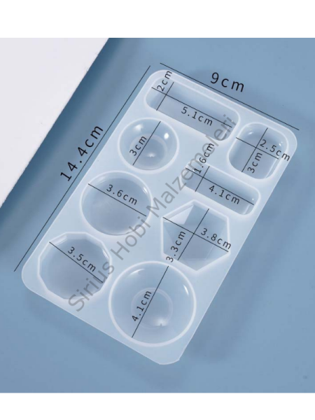 Epoksi Doğaltaş Bombeli Kolye Silikon Kalıbı – Çoklu Model