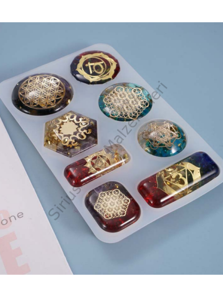 Epoksi Doğaltaş Bombeli Kolye Silikon Kalıbı – Çoklu Model