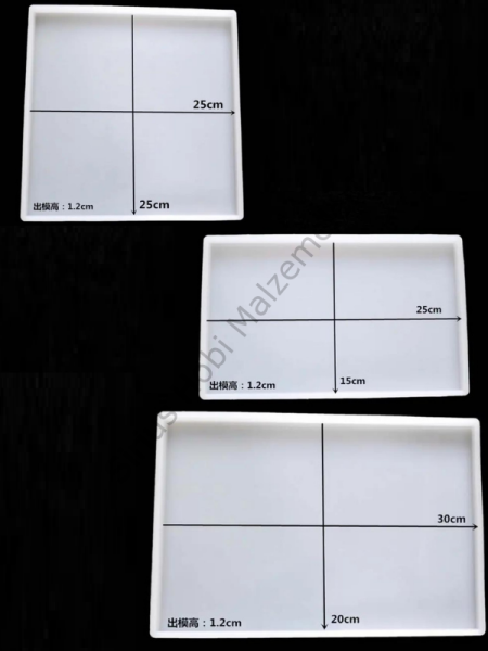 Epoksi Farklı Boyutlarda Tepsi Sunumluk Kalıpları