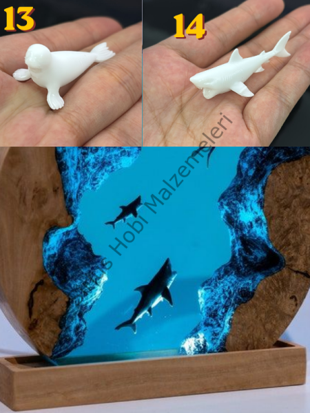 Epoksi İçinde Kullanılabilen Mini Deniz Canlıları-3D Mini Deniz Hayvanları Figürleri