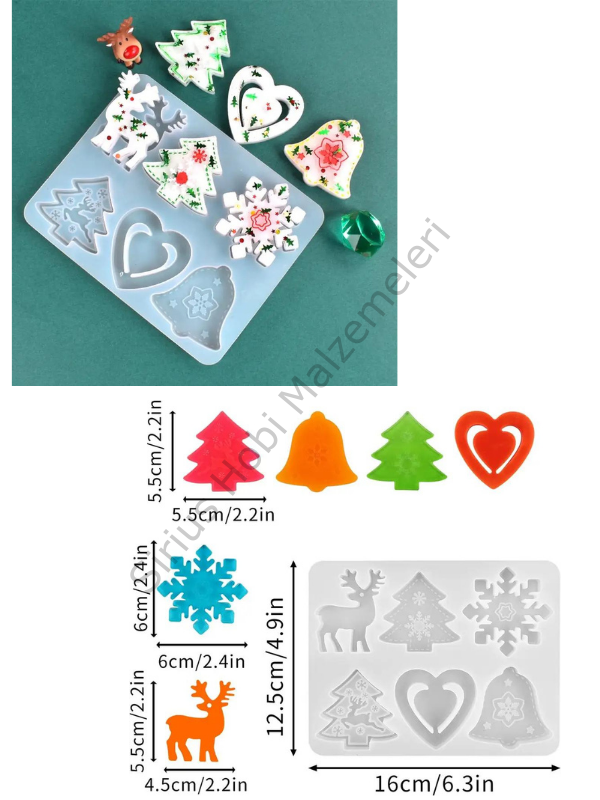 Epoksi Noel Yılbaşı Ağaç Süsleri Kalıbı