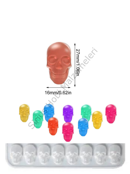 Epoksi 3 cm Küçük Kurukafa Kalıbı