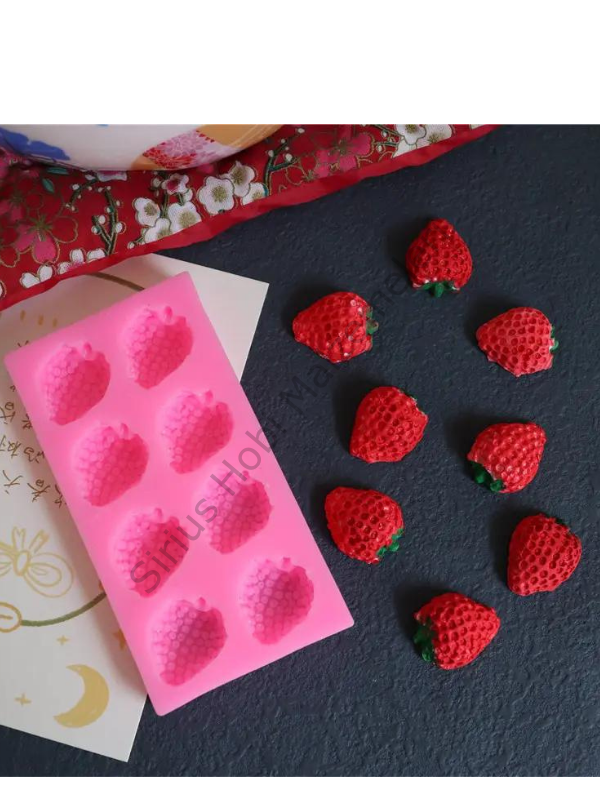 Mum Polimerkill Yarım Çilek Kalıbı