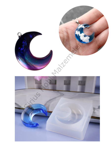Epoksi Anahtarlık Ay Yıldız Kedi Melek Kanadı Charm Kalıpları