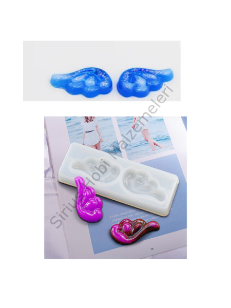 Epoksi Anahtarlık Ay Yıldız Kedi Melek Kanadı Charm Kalıpları