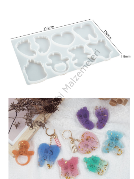 Epoksi Baby Shower Çoklu Magnet Silikon Kalıbı