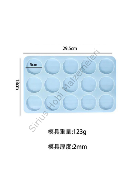 Epoksi 5 cm Çoklu Magnet Kalıbı 5mm derinlik