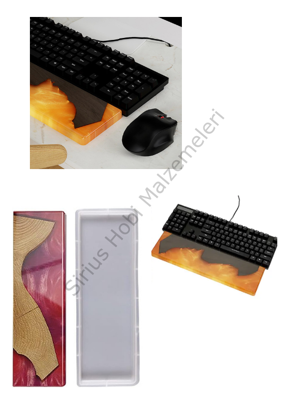 Epoksi Bilek Klavye Destek Kalıbı 37 cm