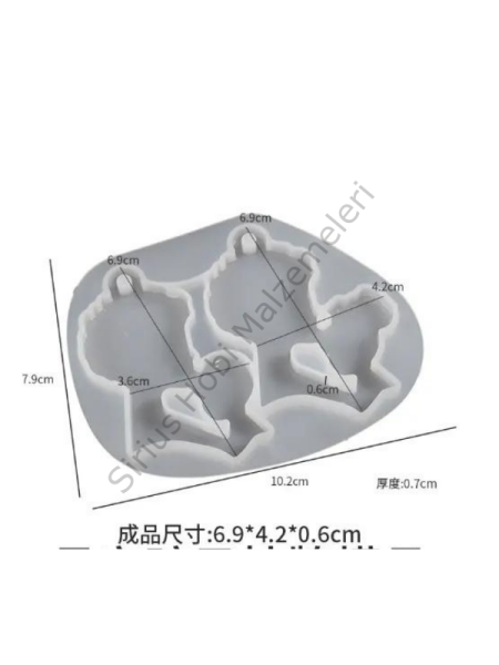 Epoksi Anneler Günü Anne Çocuk Anahtarlık Kalıbı