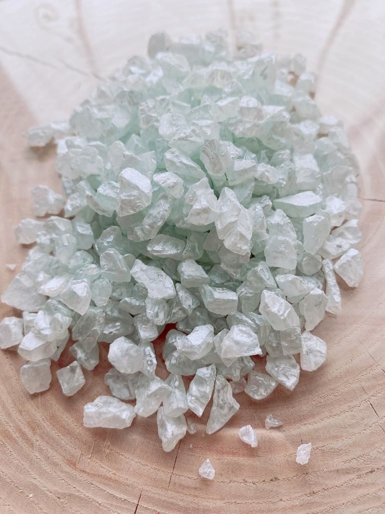 Epoksi Reçine Cam Kırığı Sedefli Beyaz Kalın 100 gr
