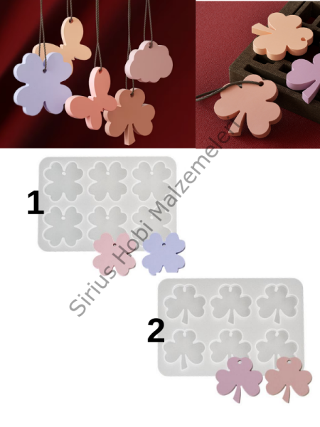 Epoksi Yonca Magnet Kalıbı 6’lı Silikon Döküm Kalıbı