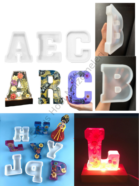 Epoksi Tasarım Büyük Harf Kalıbı 2.3cm derinlik