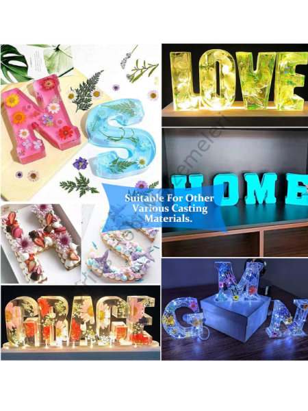 Epoksi Tasarım Büyük Harf Kalıbı 2.3cm derinlik