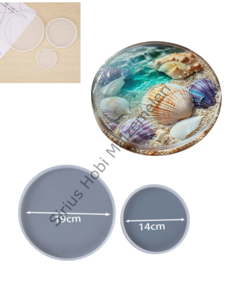 Epoksi Bardak Altlığı Kalıbı 19 cm & 14 cm – Yuvarlak Silikon Kalıp