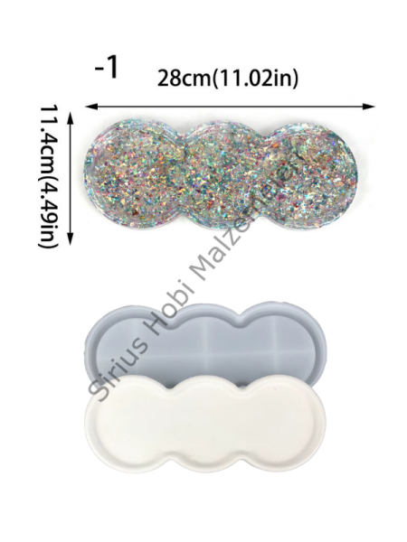 Epoksi & Alçı Tabak Kalıbı – 3 Bölmeli Silikon Döküm Kalıp