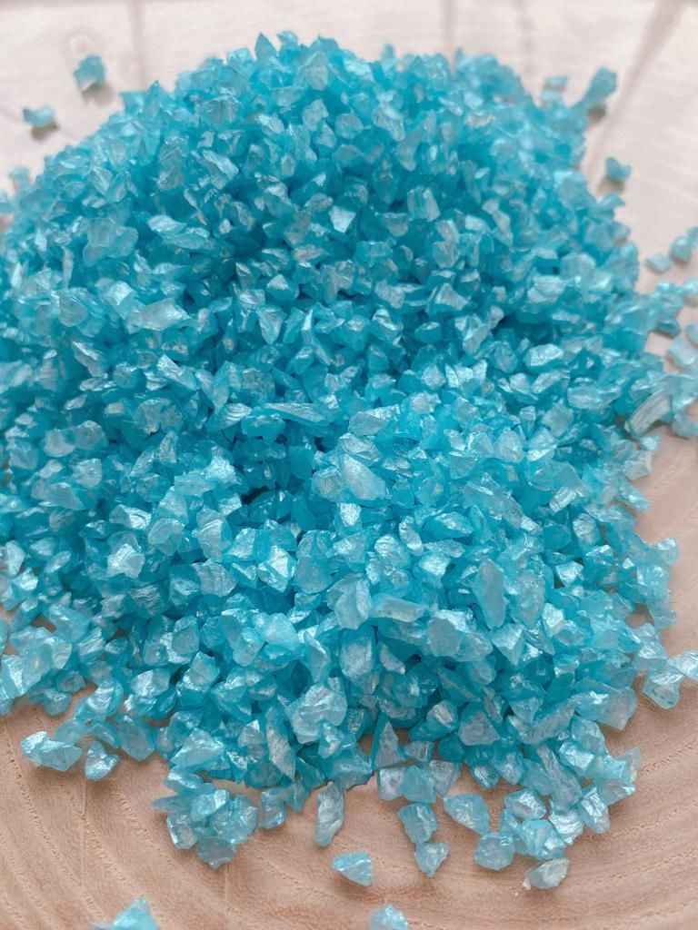 Epoksi Reçine Cam Kırığı Sedefli Mavi İnce 100 gr