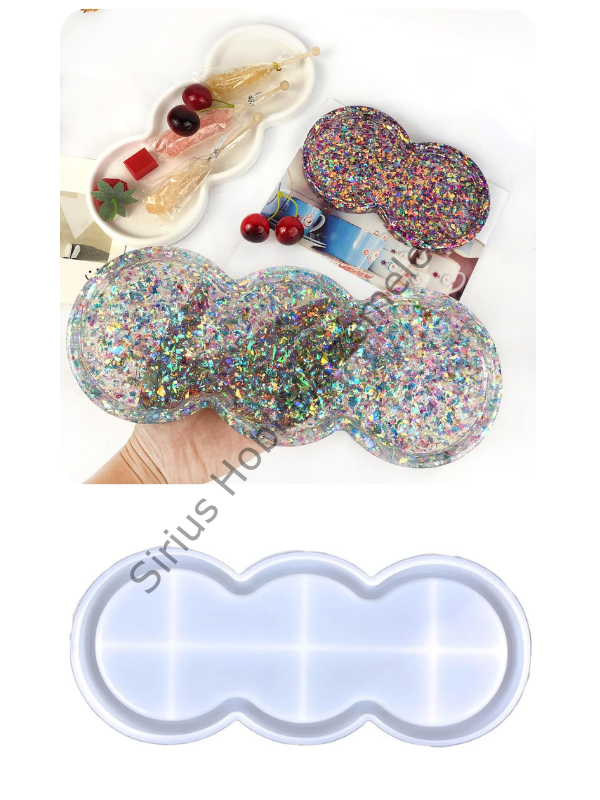 Epoksi & Alçı Tabak Kalıbı – 3 Bölmeli Silikon Döküm Kalıp