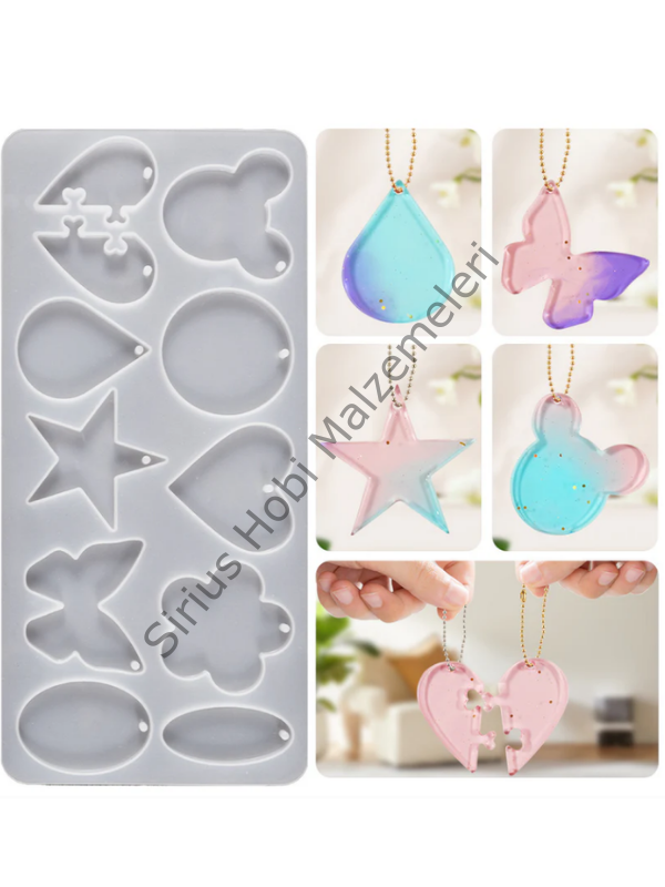 Epoksi Anahtarlık & Magnet Kalıbı – Çoklu Figür Silikon Döküm Kalıp