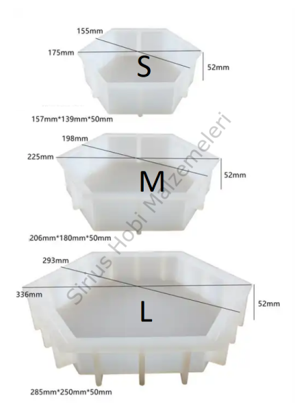 Epoksi Altıgen Derin Tasarım Silikon Kalıpları