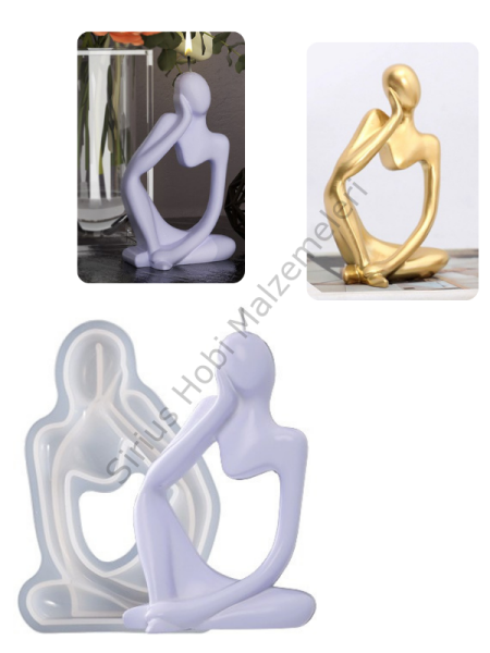 Epoksi Mum Alçı Düşünen İnsanlar Kalıbı Seti