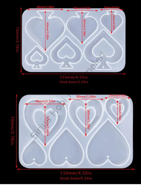 Epoksi İskambil Oyun Kartı Küpe Kalıbı