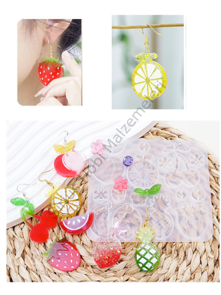 Epoksi Meyve Deniz Hayvan Küpe Charm Kalıpları