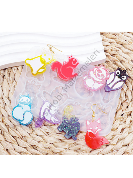 Epoksi Meyve Deniz Hayvan Küpe Charm Kalıpları