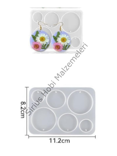 Epoksi Küpe Kalıbı – Yuvarlak Silikon Döküm Takı Kalıbı