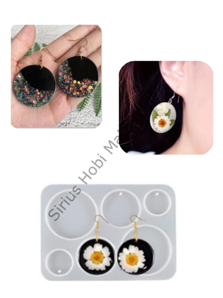 Epoksi Küpe Kalıbı – Yuvarlak Silikon Döküm Takı Kalıbı