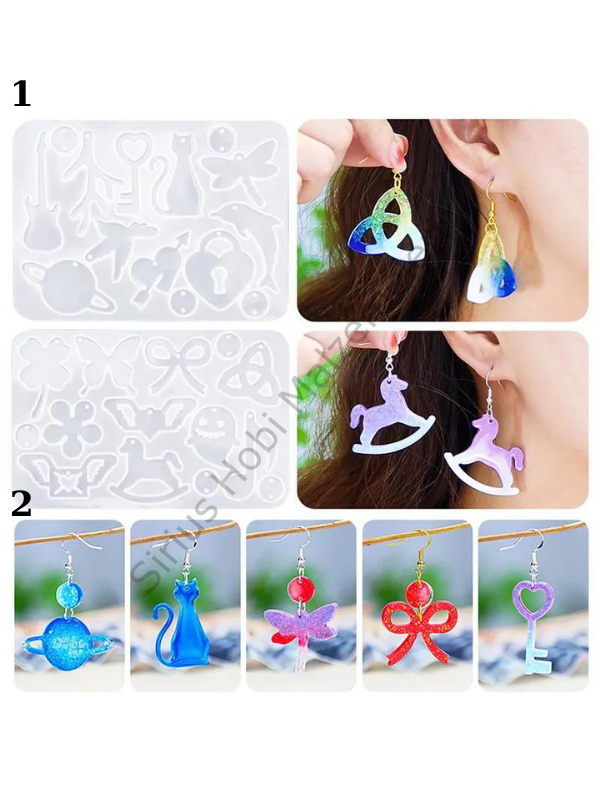 Epoksi Trend Küpe Charm Kalıpları