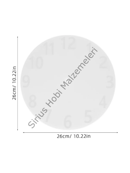 26 cm Epoksi Alçı Saat Silikon Kalıbı – Duvar Saati Döküm Kalıp
