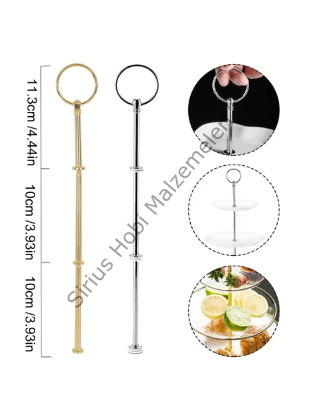 3 Katlı Epoksi Sunumluk Aparatı – Metal Stand Seti