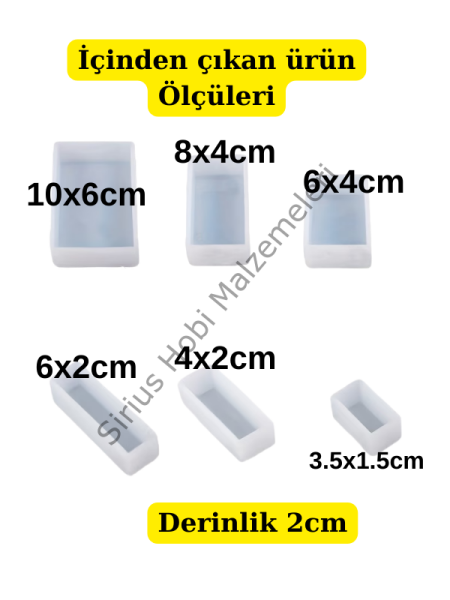 Epoksi Tasarım Kalıpları – 2 cm Derinlik Çok Amaçlı Silikon Döküm Kalıpları