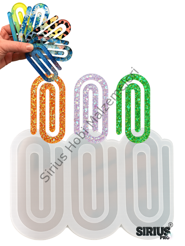 3'lü Ataç Silikon Kalıbı | 10 cm Paper Clip Kitap Ayracı Epoksi Reçine Kalıbı