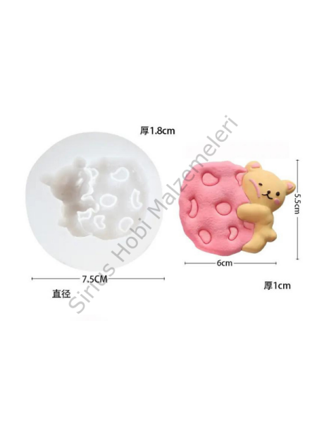 Epoksi Mum Kurabiye Ayıcık Kalıbı