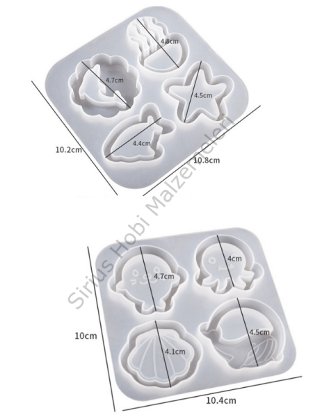 Epoksi Anahtarlık Charm Deniz Shakers Çalkalayıcı Kalıpları