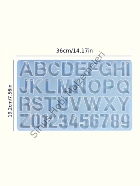 Epoksi Düz Delikli Harf Silikon Kalıbı – 4 cm Alfabe & Rakam Anahtarlık Döküm Kalıbı