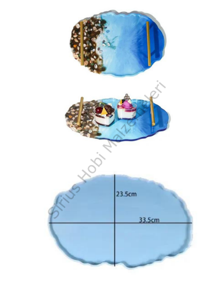 Epoksi Reçine Geode Tepsi Kalıbı 33x23cm