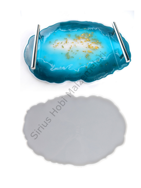 Epoksi Reçine Geode Tepsi Kalıbı 33x23cm